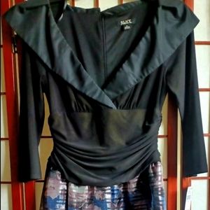 slny black & floral occasion dress size 6 NWT